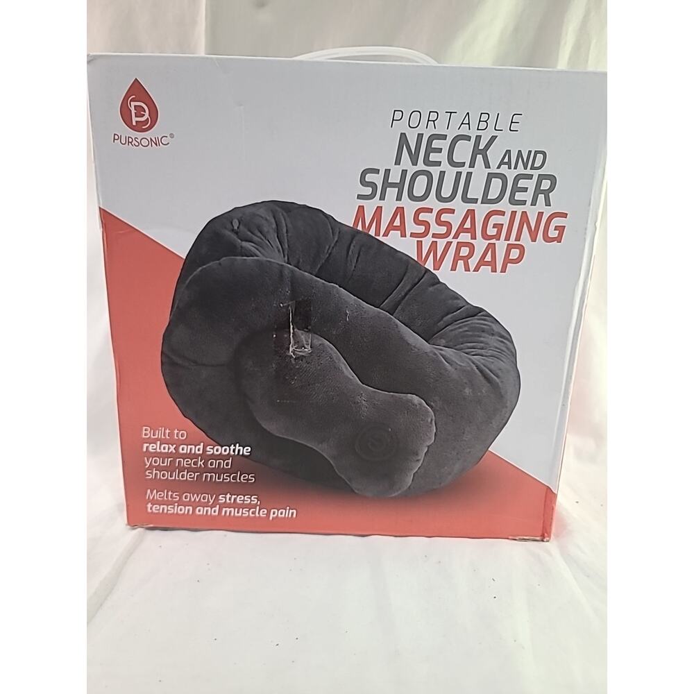 Pursonic Neck and Shoulder Massaging Wrap (HMG925GY) GRAY - NEW IN BOX NIB